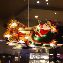 Christmas Window Silhouette Lights, Reindeer Christmas Chandelier, Battery Operated, Easy To Use, Applicable Occasions for Home, Store, Photography,
