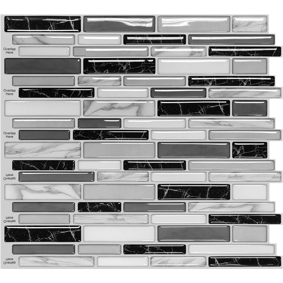 Innovative Self Adhesive Tiles, Waterproof And Heat Resistant, 12" X 12" Luxury Vinyl Tiles, 10 Pieces For Kitchen Backsplash, Shower, Or Fireplace 9340258657603
