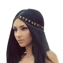 Accessori per capelli da sposa placcati in oro, catena regolabile con paillettes e strass per sposa e damigella d'onore, accessorio da matrimonio in