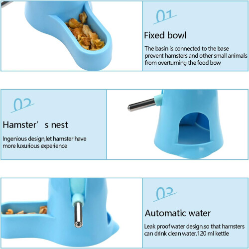 Pet Happiness Hub, Ταΐστρα για Χάμστερ 3 σε 1 που Συνδυάζει Τάισμα, Ξεκούραση και 2