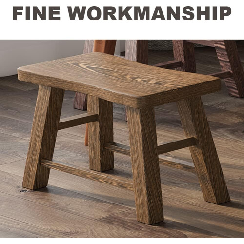 Natural Wood Step Stool Easy To Carry, Lightweight Sturdy Structure For Safe And Versatile Usage 2