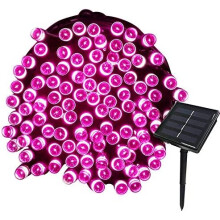 Luzes de fada solares à prova d'água, cordão de luzes azuis de 22 metros com 200 LEDs para decoração externa com 8 modos de iluminação.