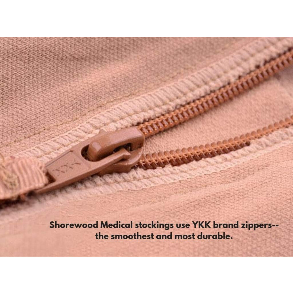 Compression Socks for Men and Women, Graduated Compression Knee High Open Toe Design with YKK Zipper, Therapeutic Compression Socks for Improved