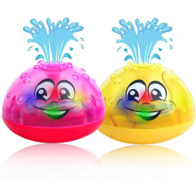 Giocattolo da bagno a forma di balena con spruzzatore, giocattolo da bagno luminoso per un divertente gioco in acqua, giocattolo automatico per