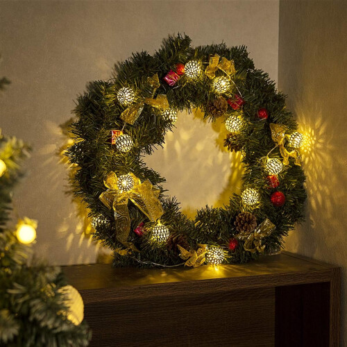 Indoor Decorations, Lantern Globe Ball String Lights with Timer Function for Room Décor, Small Shiny Metal Balls Create Ambient Lighting (Battery 1