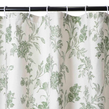 WELTRXE Faux Linen Shower Curtain, Shower Curtains Mould Proof Mildew Resistant, Waterproof Bathtub Bath Curtain with 12 hooks, Weighted Hem, Quick