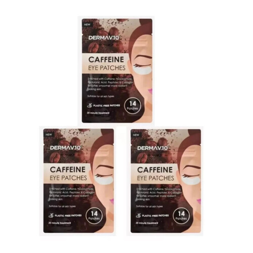 3x Under Eye Gel Pads Caffeine Collagen 1