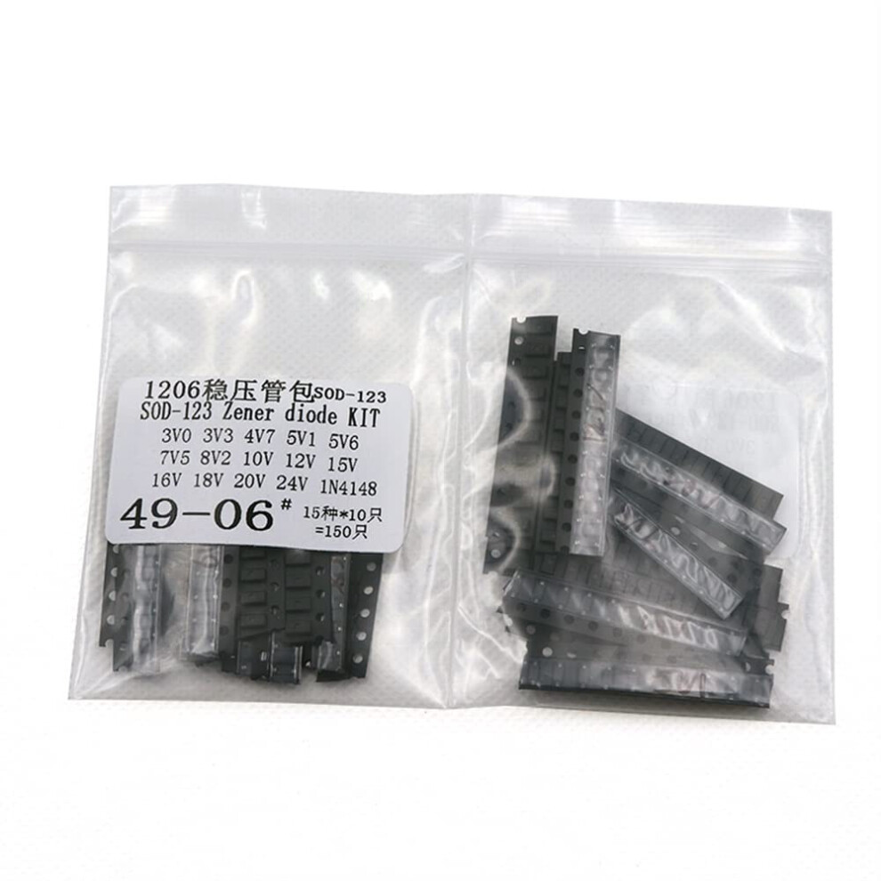 Zener Diode Kit Sod123 1206 0.5W Temperature Smd Assortment 15 Values 150Pcs Set 9412369278630