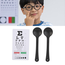 Portable Double-Sided Eye Chart with Occluders for Vision Exams 6-Inch