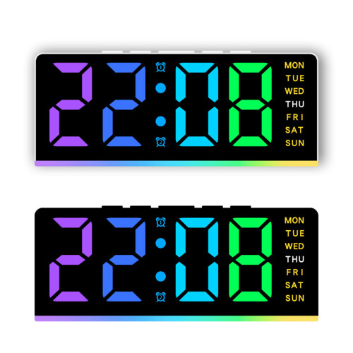 Horloge moderne à couleurs changeantes,-coquille blanche 1