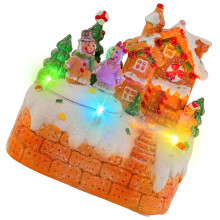 Roterend peperkoekmanfiguur muzikaal ornament met LED-licht