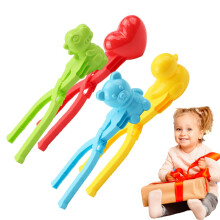 Pack of 4 Snow Moulds for Children Outdoors, Snowball Pliers Duck, Snowball Toy Game Mould Winter Snow Toy, Snow Ball Fight Maker Tool Clip