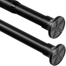 Shower Curtain Pole Extendable Telescopic Shower Pole No Drilling Non-Slip Curtain Rod for Bathroom, Door Curtain, Wardrobe