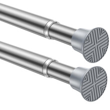 Zipglo Curtain Pole 59-120 cm Adjustable Telescopic Rod Stainless Steel Extendable Curtain Poles, Tension Rods for Curtains Shower Curtain Rail No