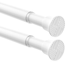 Zipglo 2 PCS Extendable Curtain Poles 59-120 cm, Tension Rods for Curtains Adjustable Shower Curtain Poles No Drilling Spring Loaded Curtain Rod