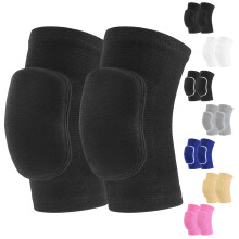 Volleyball Knee Pads for Dancers, Soft Breathable Knee Pads for Men and Women, Kids, Pure Black