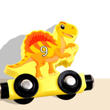 Wooden Dinosaur Train Toy, Train Set for Children, Educational Toy with Wood Matching Game, Animal Playset