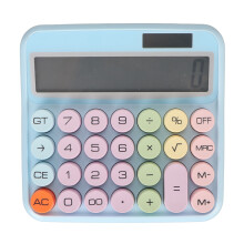 Taschenrechner im Retro-Stil mit mechanischen Schaltern, großem LCD-Display, nachempfundener mechanischer Tastatur, niedlichem Design, großen