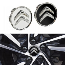 (90-60 mm - Noir) Lot de 4 - Enjoliveurs Citroën / Emblèmes de moyeu de roue - Voiture 90 60 mm - No