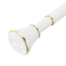 sourcing map Spring Tension Curtain Rod Adjustable 43-79 Inch 1" Dia No Drilling Tension Shower Curtain Rod Non-Slip Stainless Steel Rod for Curtain