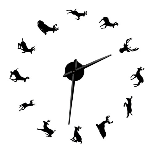 DIY Wall Clock,Frameless Large 3D DIY Wall Clock Set-Black