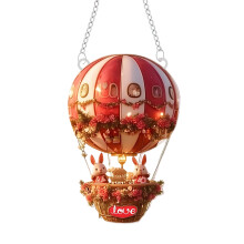 Gebrandschilderd glas heteluchtballon Suncatchers Love-SCG0971