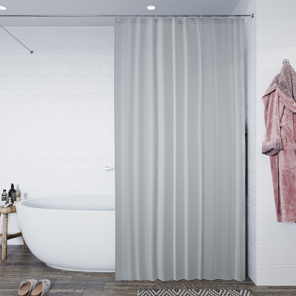 Croydex , Grey Textile Shower Curtain 180 X 180Cm