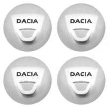 (Argent) 4 pièces de 56 mm pour enjoliveurs de roue Dacia compatibles avec emblème et cache-moyeu (a