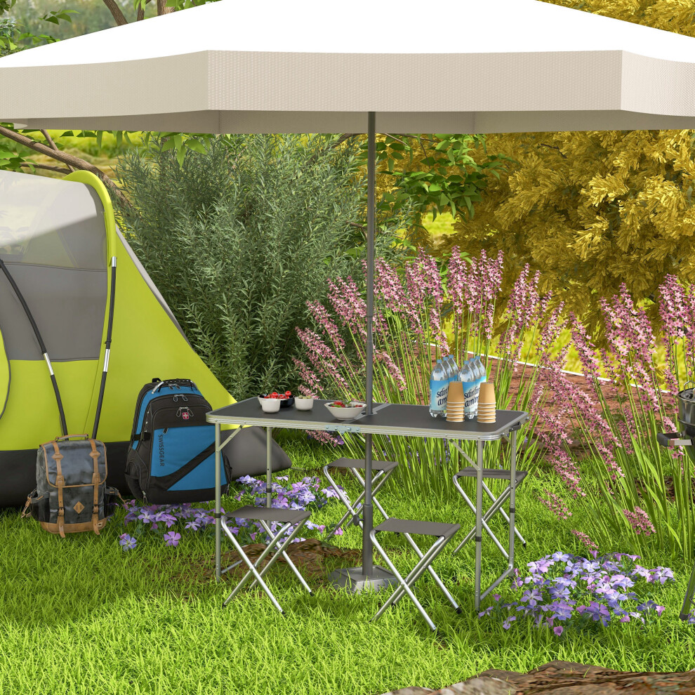 Outsunny Camping Table And Chairs Outdoor Indoor Use For Bbq Picnic Garden