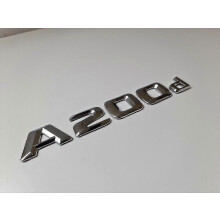 Compatible avec Mercedes Classe A 200D - Emblème de hayon plat argenté/chrome à lettres et chiffres