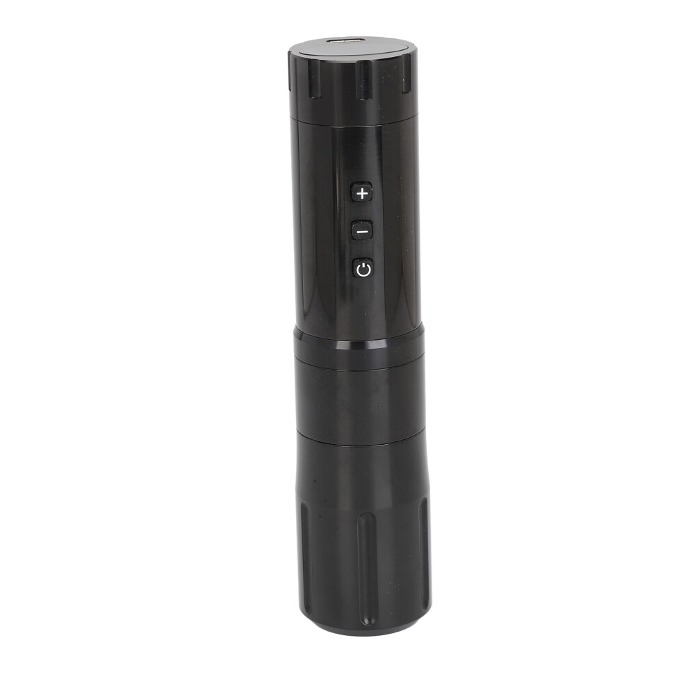 Black Wireless Rotary Tattoo Pen 3Mm Stroke 2000Mah Aluminum