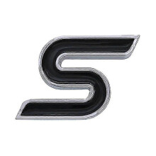 (Noir Argent) Logo S en métal 3D, emblème de calandre avant, autocollant pour coffre de voiture Ford