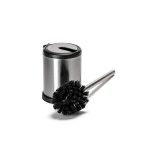 Croydex Auto Closing Toilet Brush, Chrome, H 385mm x W 144mm x D 114mm