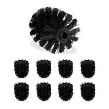 Relaxdays Toilet Replacement Heads, Set Of 9, Pack Of WC Brushes, Plastic, 12 mm Thread, D: 7 cm, Black, PP