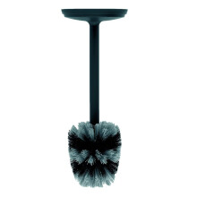 Brabantia 370021 Stainless Steel Handled Toilet Brush - Stainless Steel Black, 10 x 20 x 40 cm