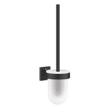 GROHE Start Cube QuickFix Toilet Brush Set (Material: Glass & Metal, Wall Mounted, with Screws and Dowels), Size 399 mm, Easy to Fit with GROHE