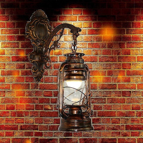 Vintage LED Φωτιστικό Τοίχου Barn Lantern Ρετρό Φωτιστικό Κηροζίνης Ευρωπαϊκό Αντίκα St 2