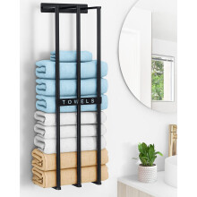Towel Rack Wall Mounted, Towel Storage Wall Mounted, 75cm Bathroom Towel Holder Can Hold 6 Large Bath Sheets, 3 Bar Rail Bath Towel Racks, Bathroom