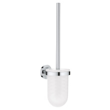 GROHE Start QuickFix Toilet Brush Set (Metal and Glass, Wall Mounted Concealed Fastening, Including Screws and Dowels, Extra Easy to Fit with GROHE