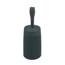 Addis Faux Hessian Round Plastic Toilet Brush Set with Internal Detergent Injection System, Charcoal Dark Grey, One Size