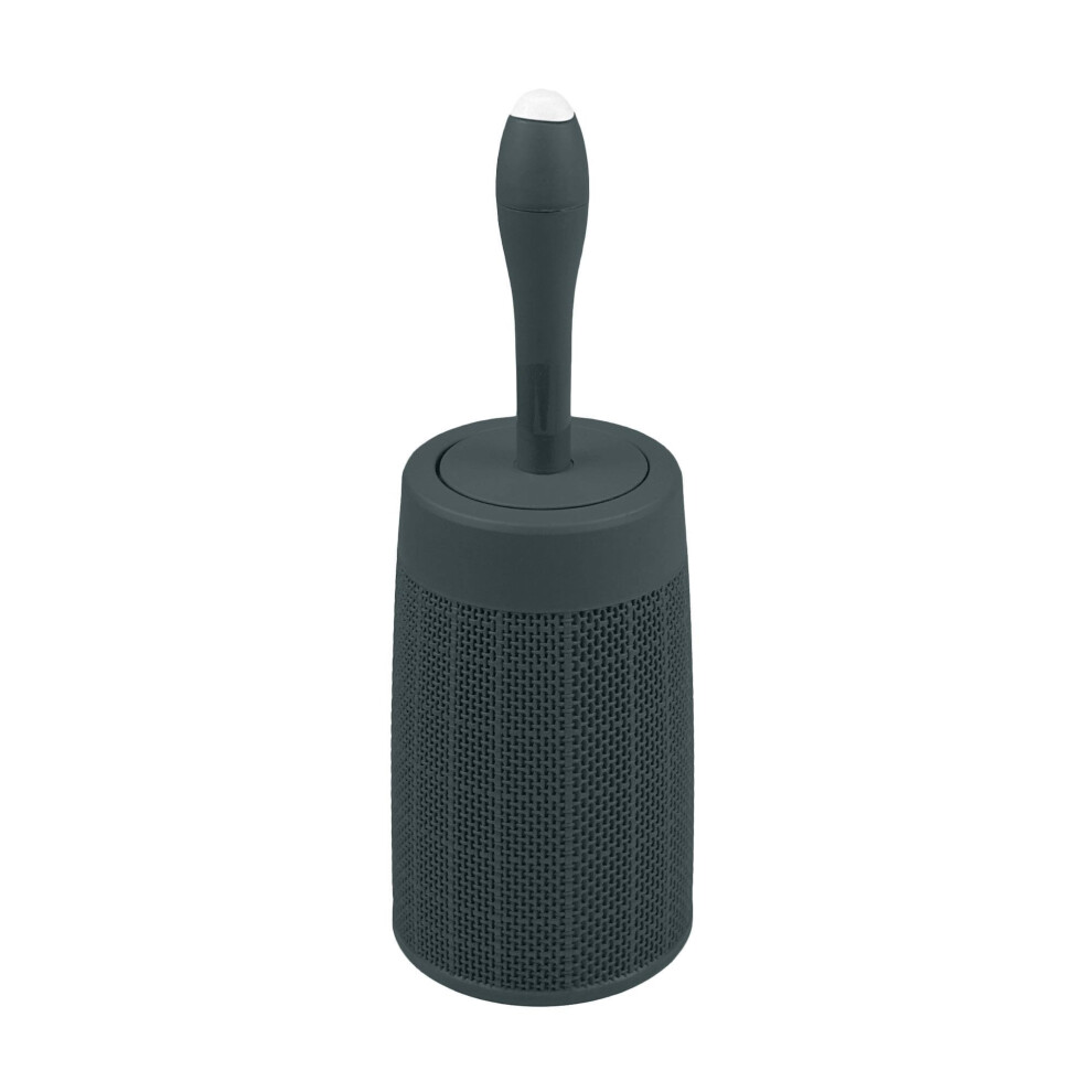Addis Faux Hessian Round Plastic Toilet Brush Set With Internal Detergent Injection System, Charcoal One Size Dark/Grey