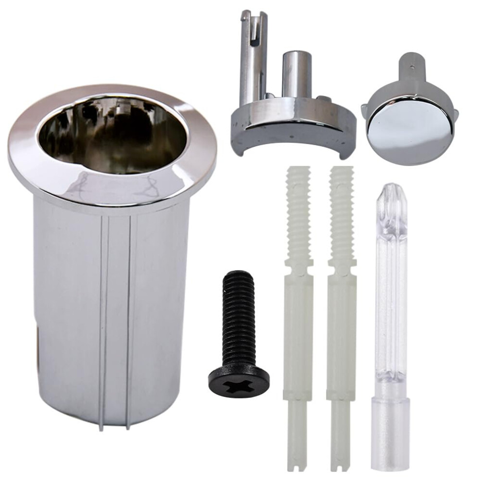 Yuckmz Compatible With Roca D2d Dual Flush Push Button & Threaded Push Rods Long Body Ah0001700r Chrome 5051221319452