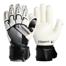 Football Goalkeeper Gloves Breathable Latex Grip, Shock Absorption Padding, Non Slip, Size 610 UK, White