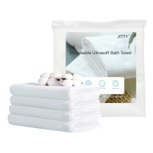JITTY 4 Pack Disposable Bath Towels Portable Soft Cotton Towel Set for Home Guest Bathroom Hotel Travel Spa Gym Hospital Highly Absorbent 70x140cm