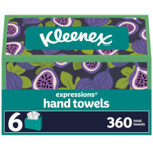 Kleenex Expressions Disposable Paper Hand Towels, Paper Hand 6 Boxes, 60 Hand Towels per Box (360 Total Tissues)