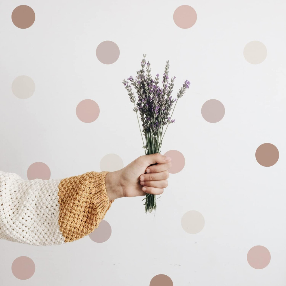 Chic Boho Style Wall Art, Pastel Polka Dots Decor, Removable Circle Stickers for Kids Bedroom, Waterproof Reliable, 72pcs Bohemian Dots for Creative S