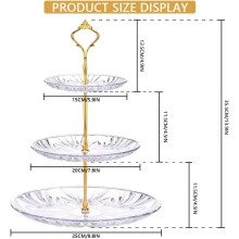 Ceramic Construction Muffin Cake Stand, Multi-Purpose Service For Various Occasions, Classic Glass Elegance With Advanced Three-Layer Tableware,