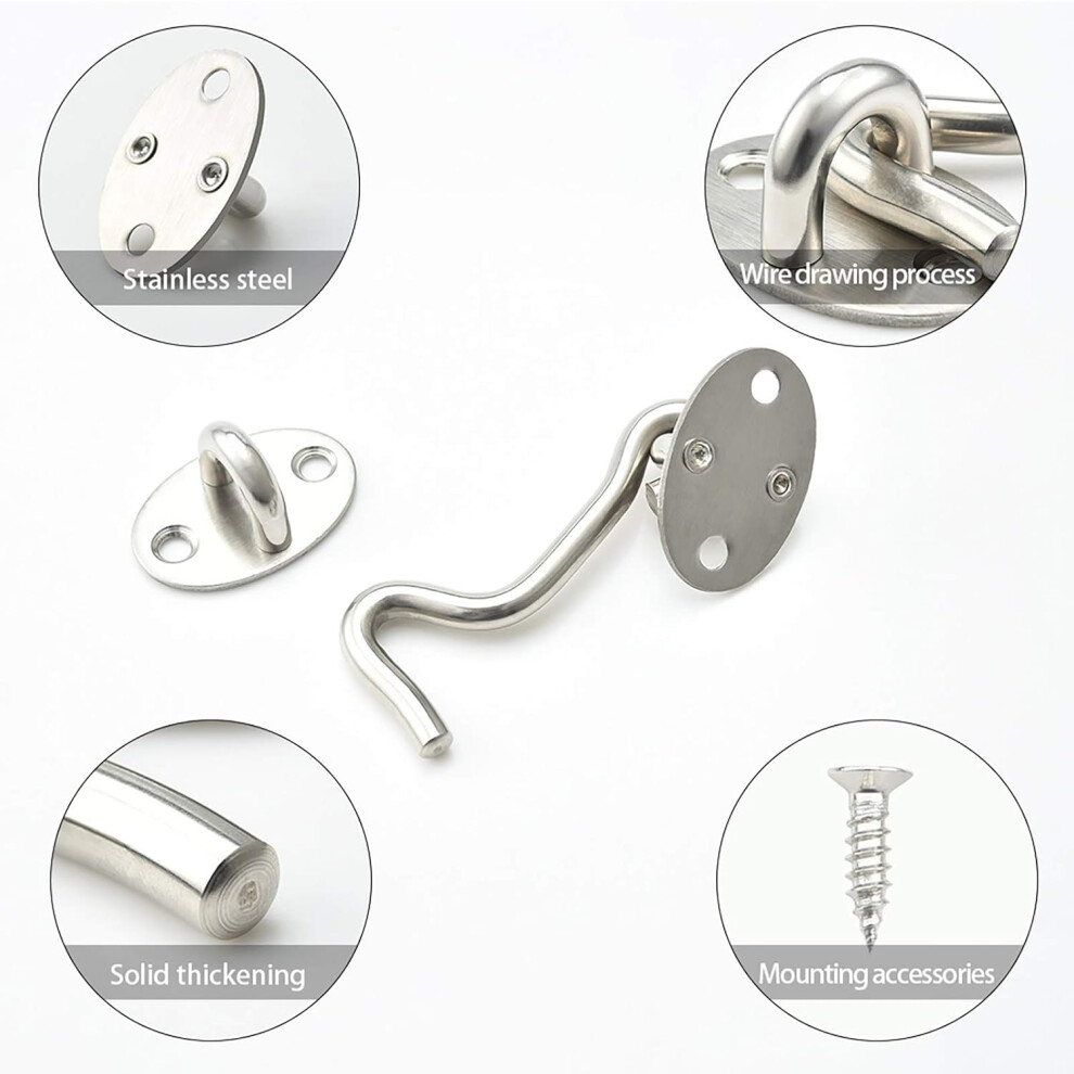 Cabin Hook Eye Latch, Privacy Hardware Easy Install, Solid Construction Stainless Steel Resistant Rust Breakage For Door Window Fixing, Decorative 9128293423205