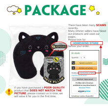 Travesseiro de viagem com design de desenho animado fofo, suporte ergonômico em formato de U com espuma viscoelástica para o pescoço, ideal para
