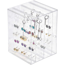 Ohrringständer für Mädchen, transparenter Schmuckorganizer aus Acryl mit effektiver Aufbewahrung, platzsparend für den Schminktisch,
